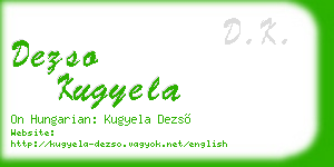 dezso kugyela business card